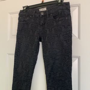 Free People Jeans 25 Y2K Black Texture 0 Skinny Low Rise Vintage